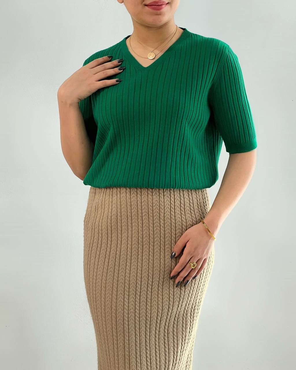 بلوز بافت یقه هفت کد 4126