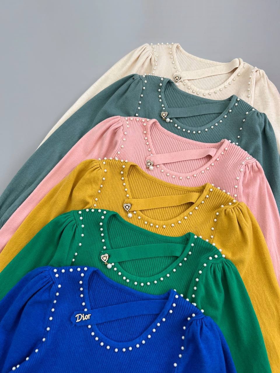 پلیور بافت مرواریدی آستین مچی کد 4127