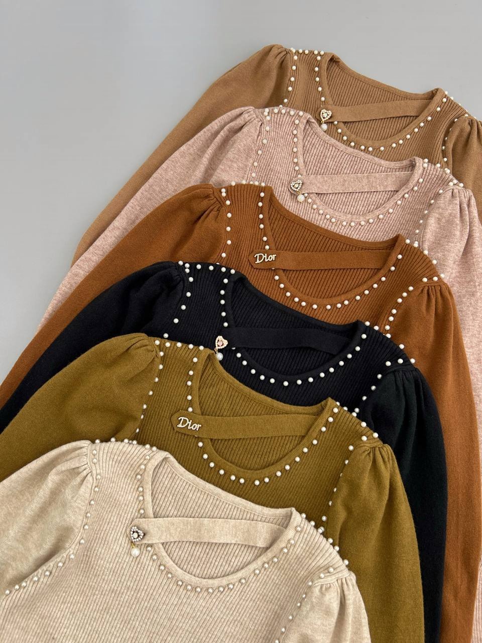 پلیور بافت مرواریدی آستین مچی کد 4127