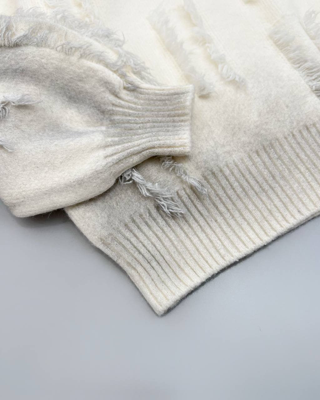 پلیور بافت آستین پف یقه هفت کد 4130