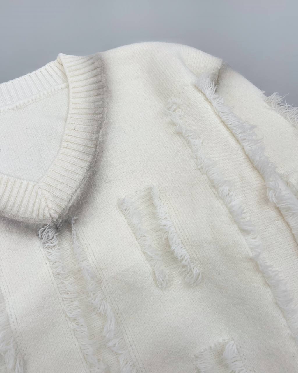 پلیور بافت آستین پف یقه هفت کد 4130