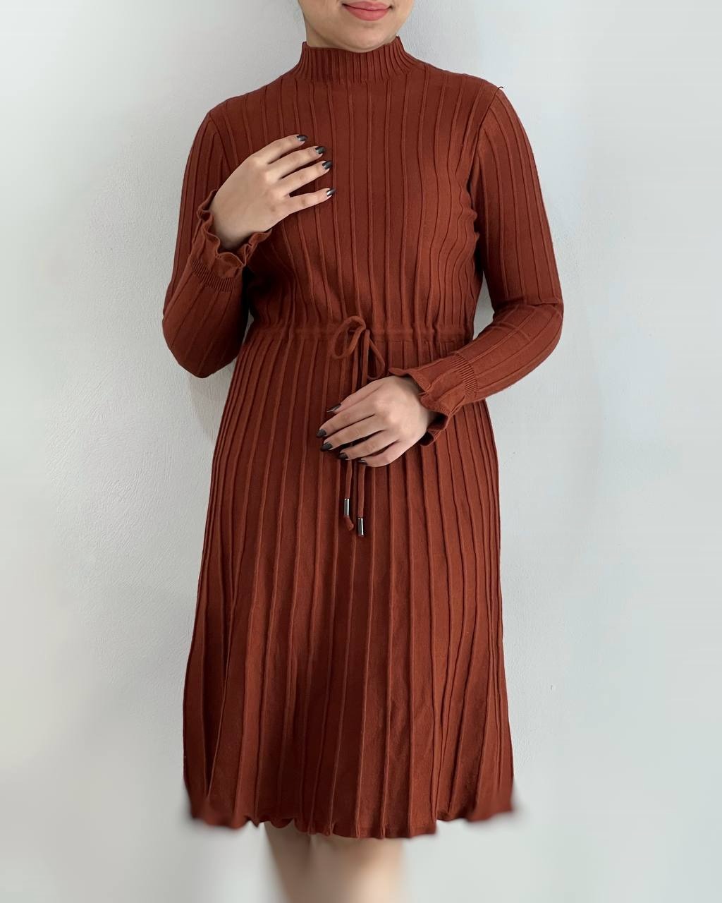 پیراهن بافت پلیسه سر آستین چین کد 4063