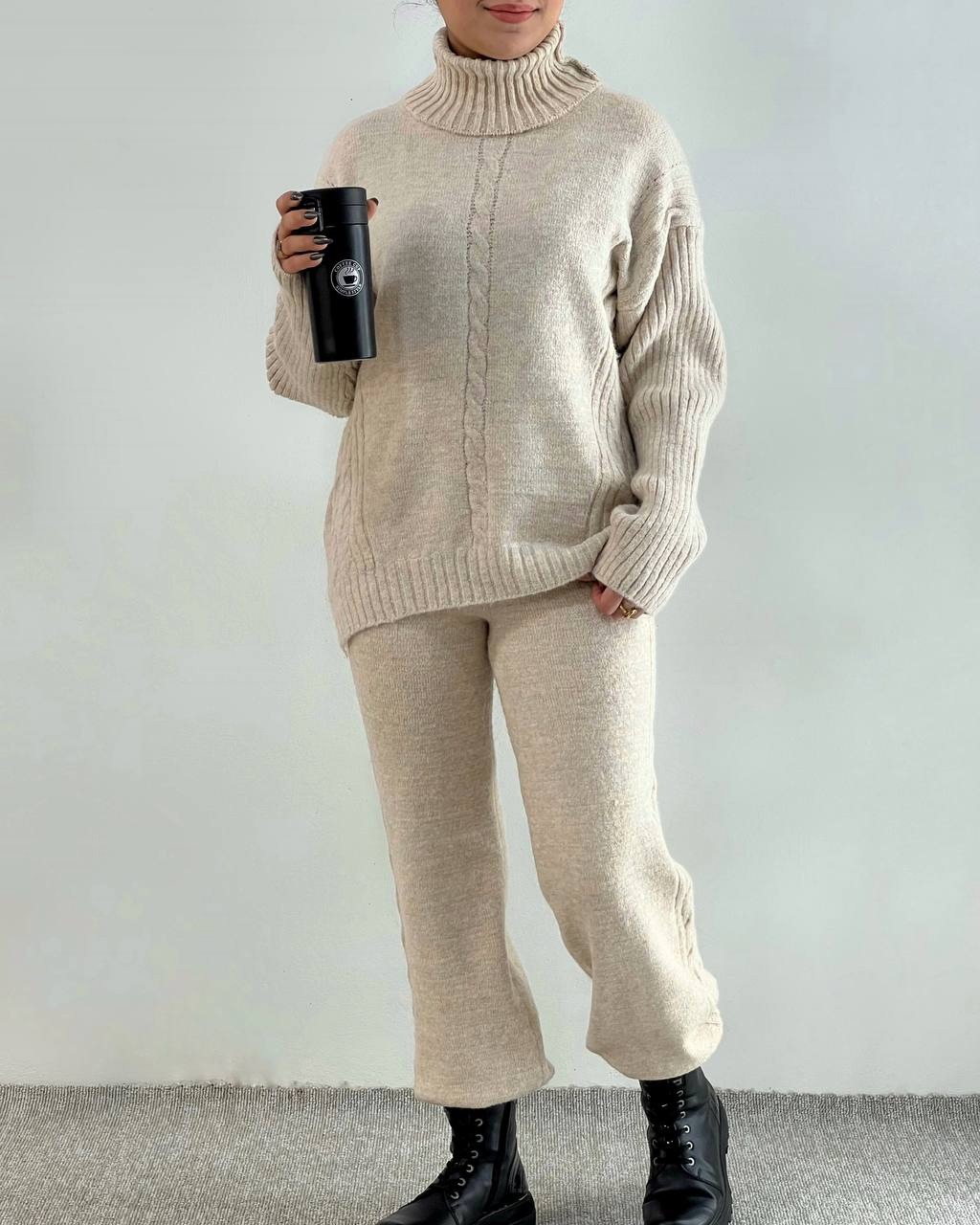 ست پلیور و شلوار بافت کد 4135