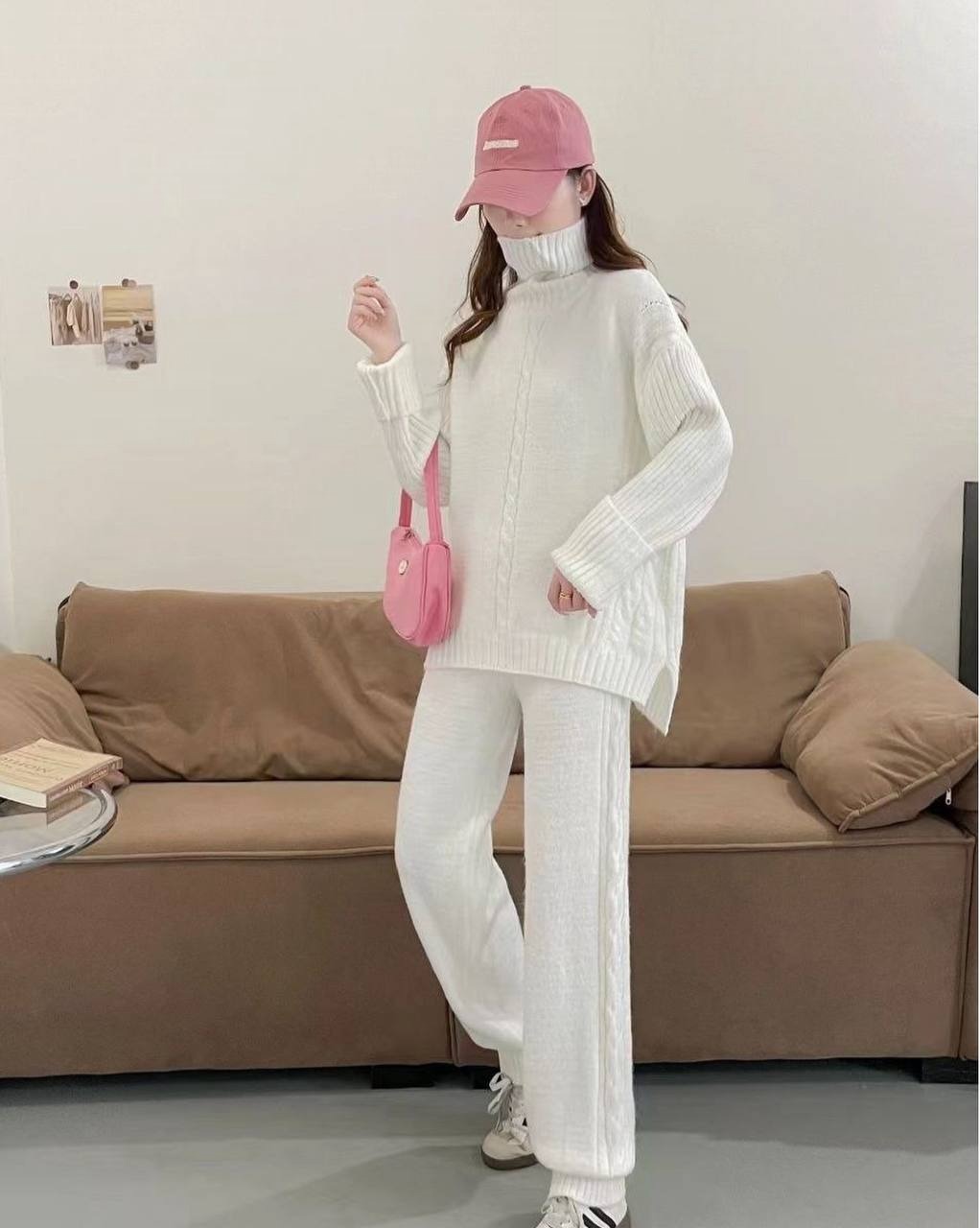 ست پلیور و شلوار بافت کد 4135