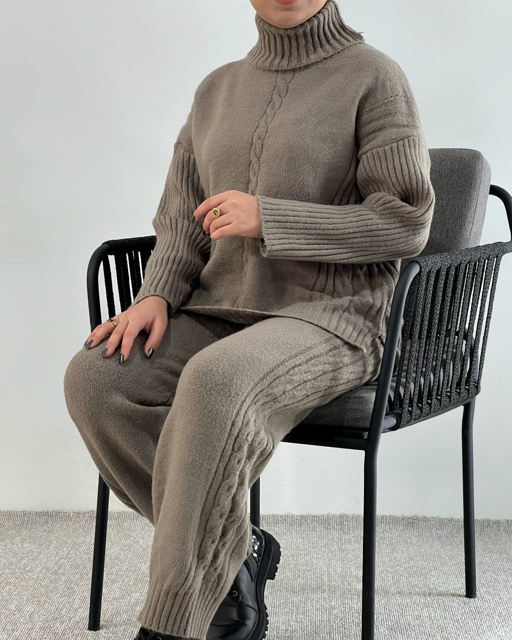 ست پلیور و شلوار بافت کد 4135