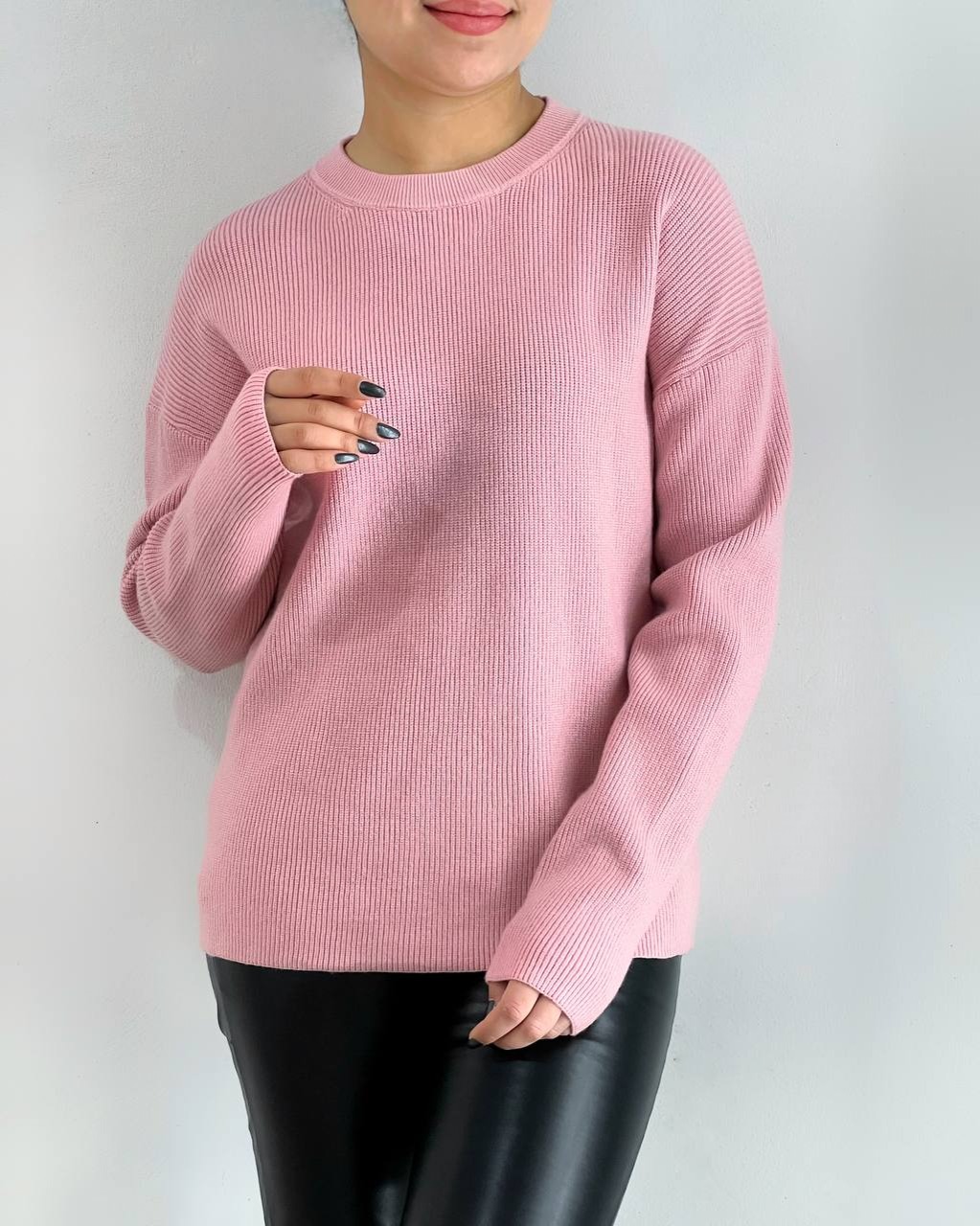 پلیور بافت یقه گرد گرم بالا کد 4136