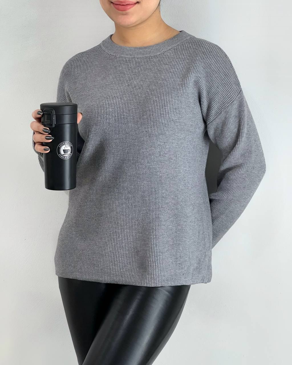 پلیور بافت یقه گرد گرم بالا کد 4136