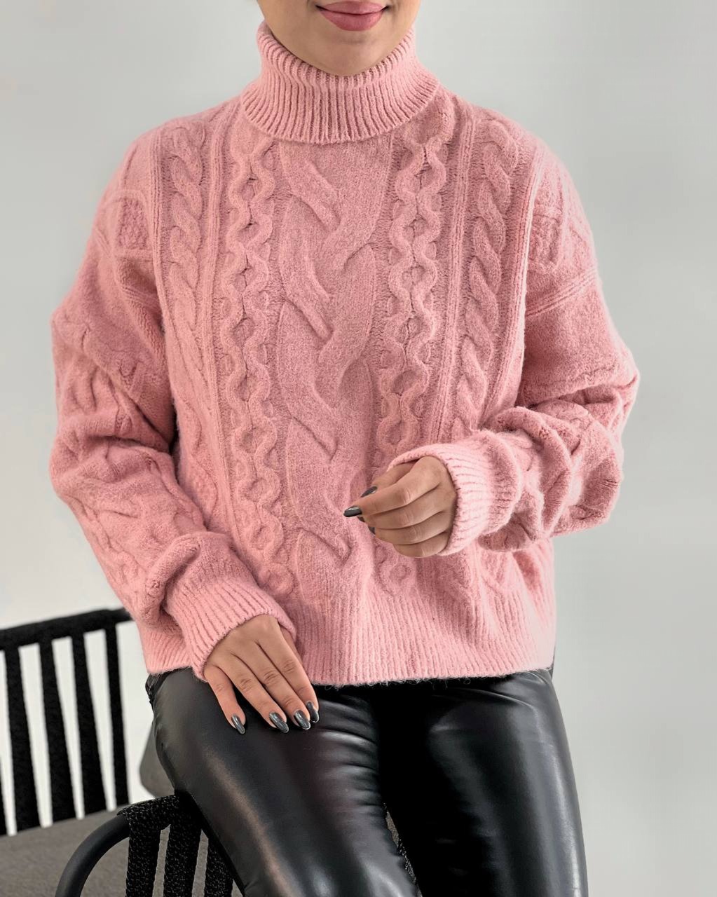 کراپ بافت یقه اسکی گرم بالا کد 4139