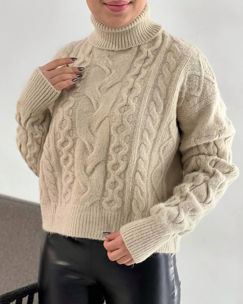 کراپ بافت یقه اسکی گرم بالا کد 4139