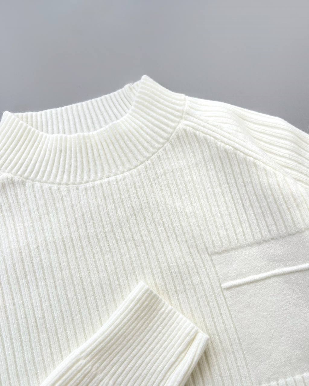 پلیور بافت نما جیب گرم بالا کد 4144