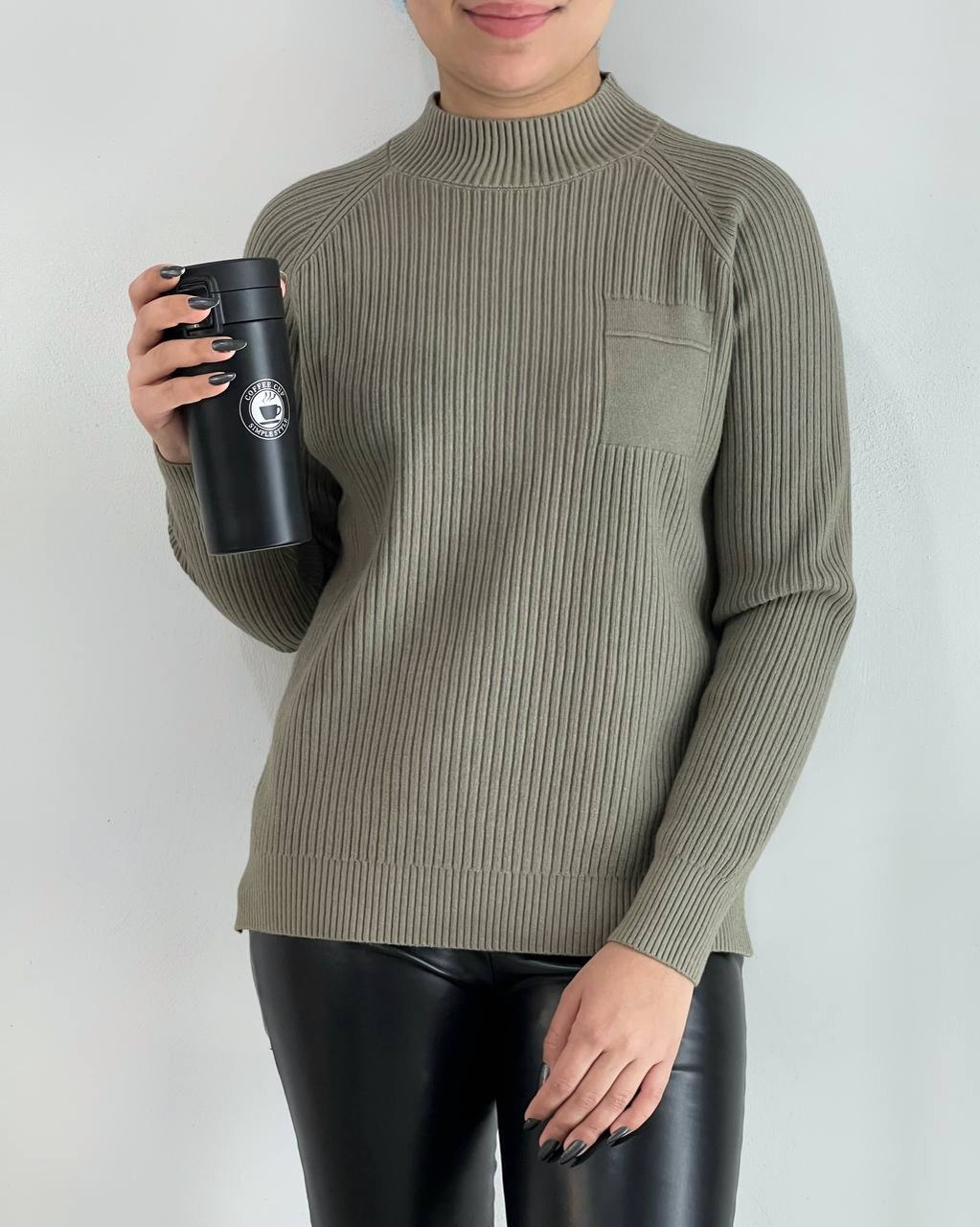 پلیور بافت نما جیب گرم بالا کد 4144