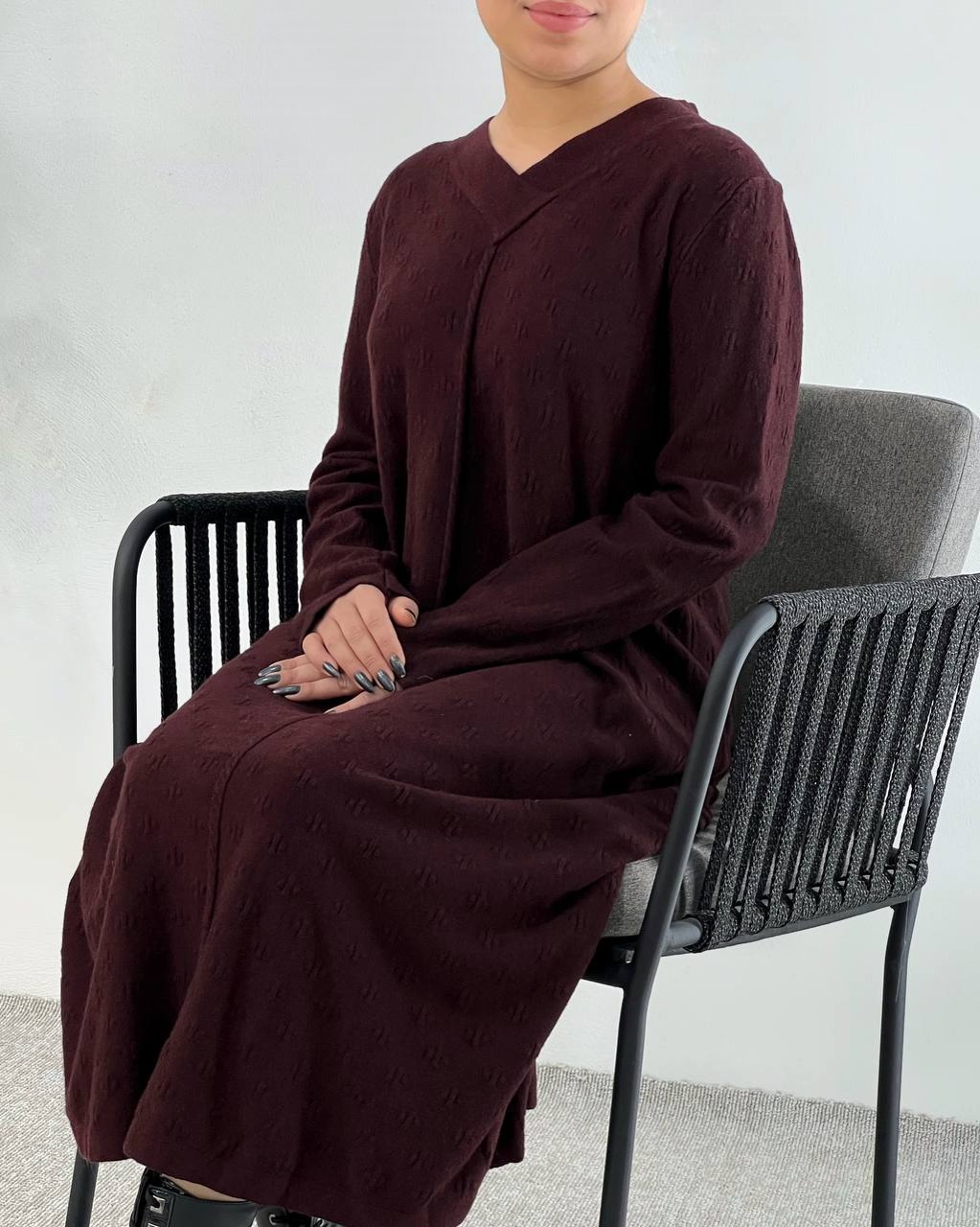 پیراهن بافت بلند یقه هفت کد 4145