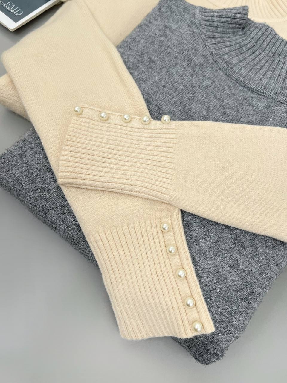 پلیور بافت سرآستین مروارید کد 4152