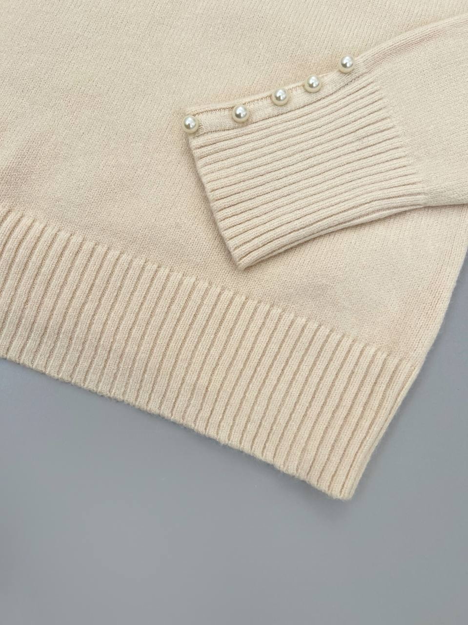 پلیور بافت سرآستین مروارید کد 4152