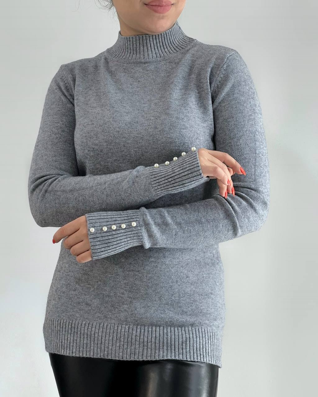 پلیور بافت سرآستین مروارید کد 4152