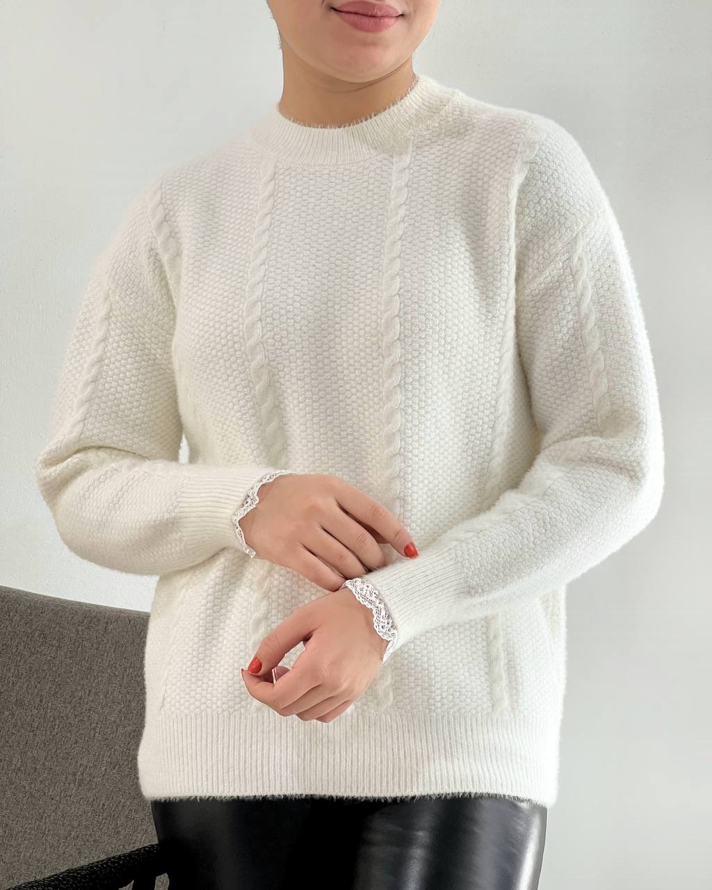 پلیور بافت موهر دورنگ کد 4153