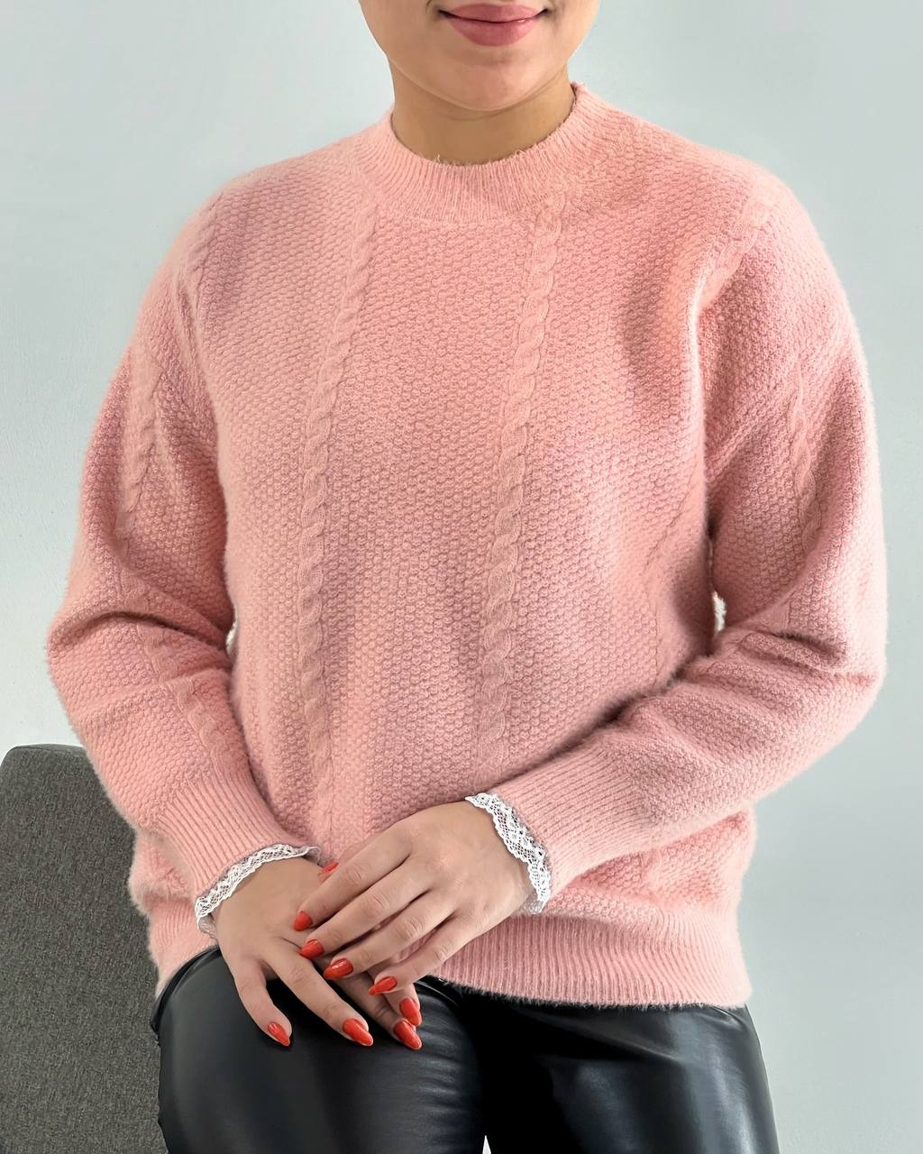 پلیور بافت موهر دورنگ کد 4153