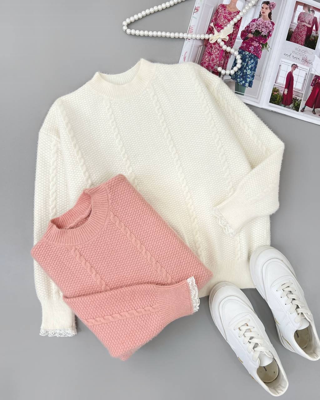 پلیور بافت موهر دورنگ کد 4153