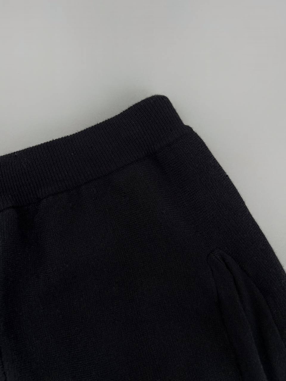 شلوار بافت مشکی با فاق بلند کد 4154