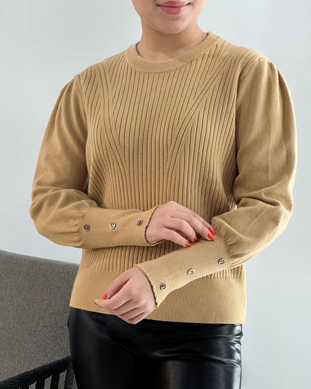 پلیور بافت آستین مچی کد 4157