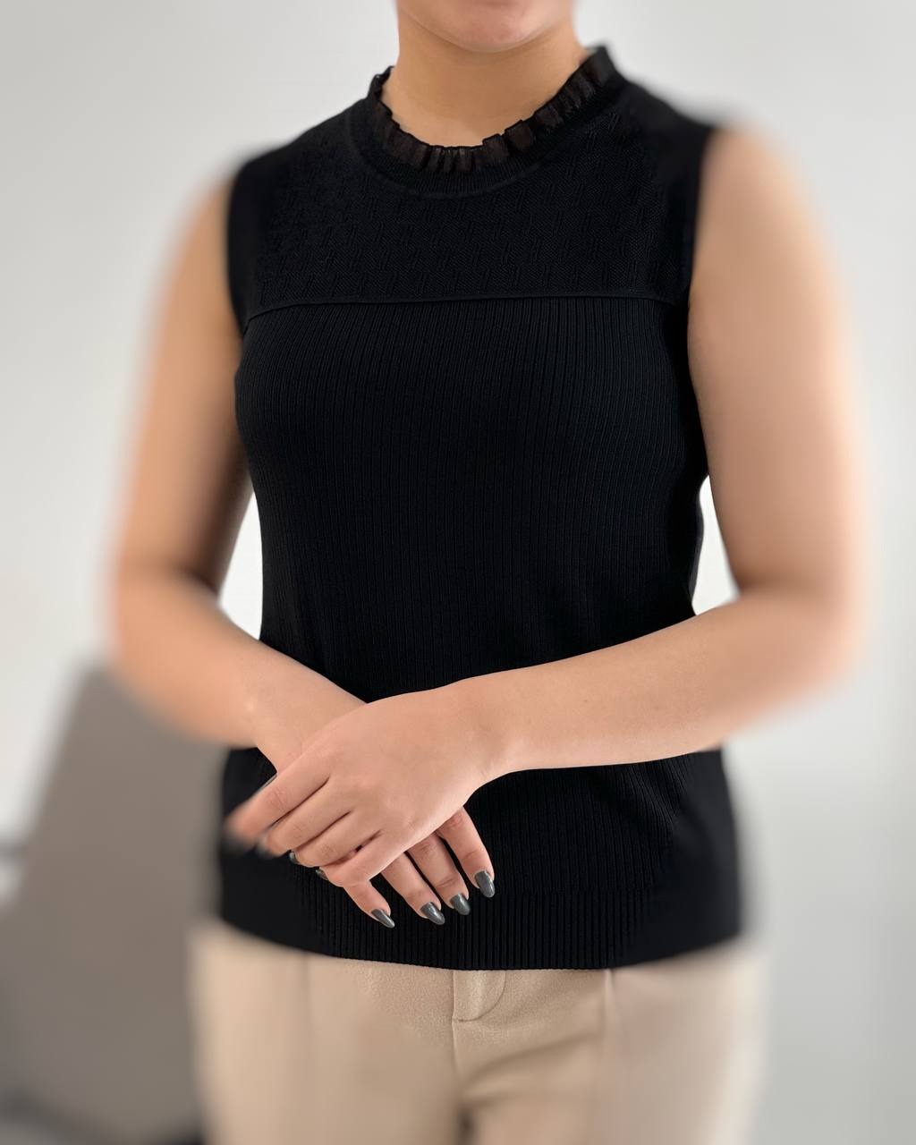 تاپ بافت یقه چین کد 4159