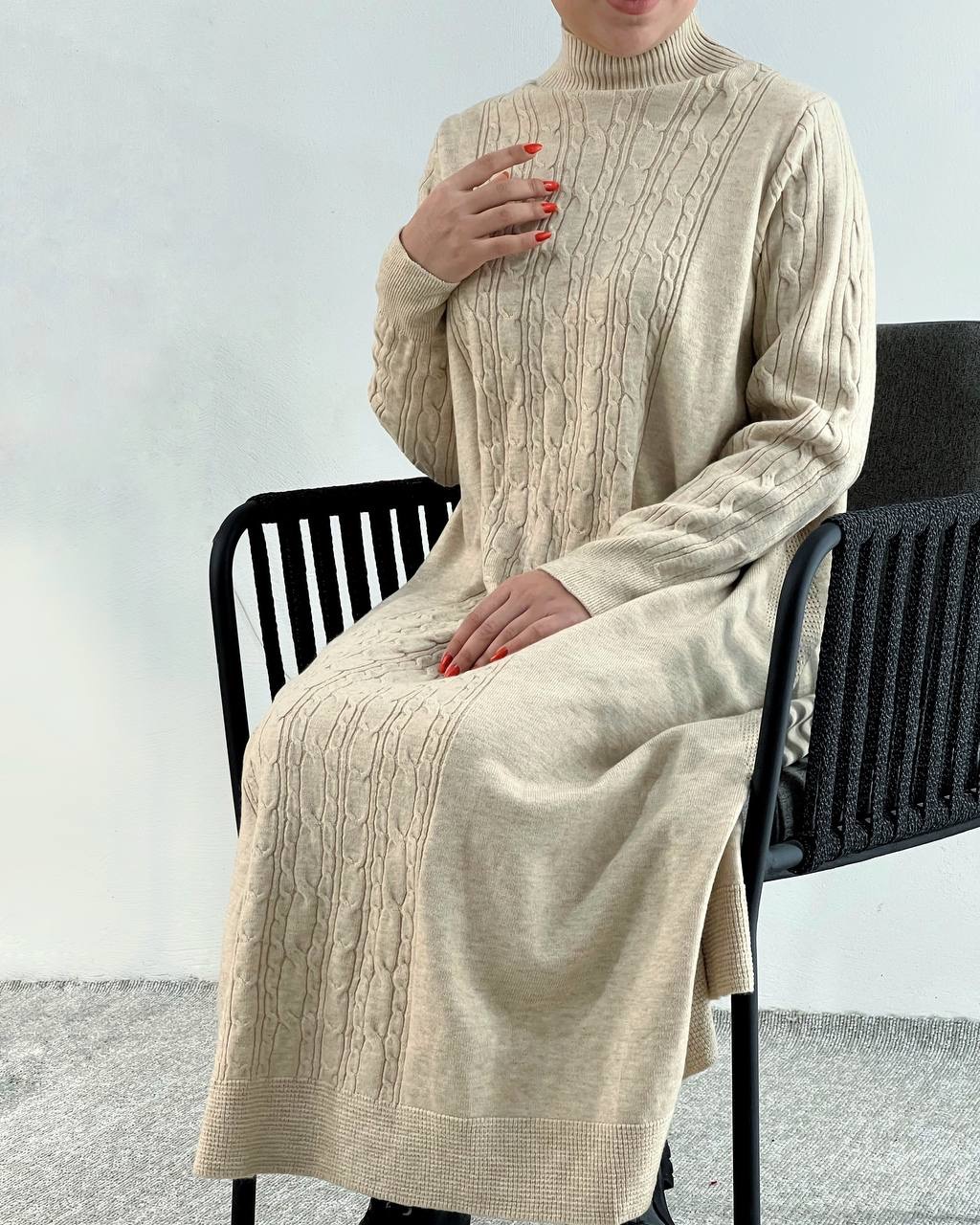 پیراهن بافت زنجیری بلند کد 4161