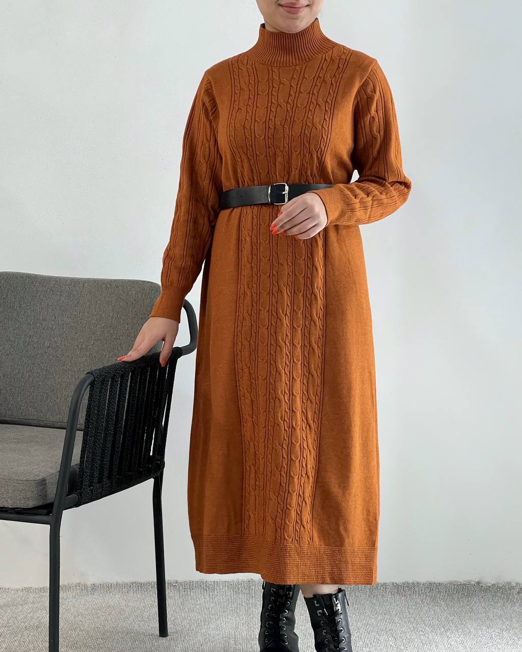 پیراهن بافت زنجیری بلند کد 4161