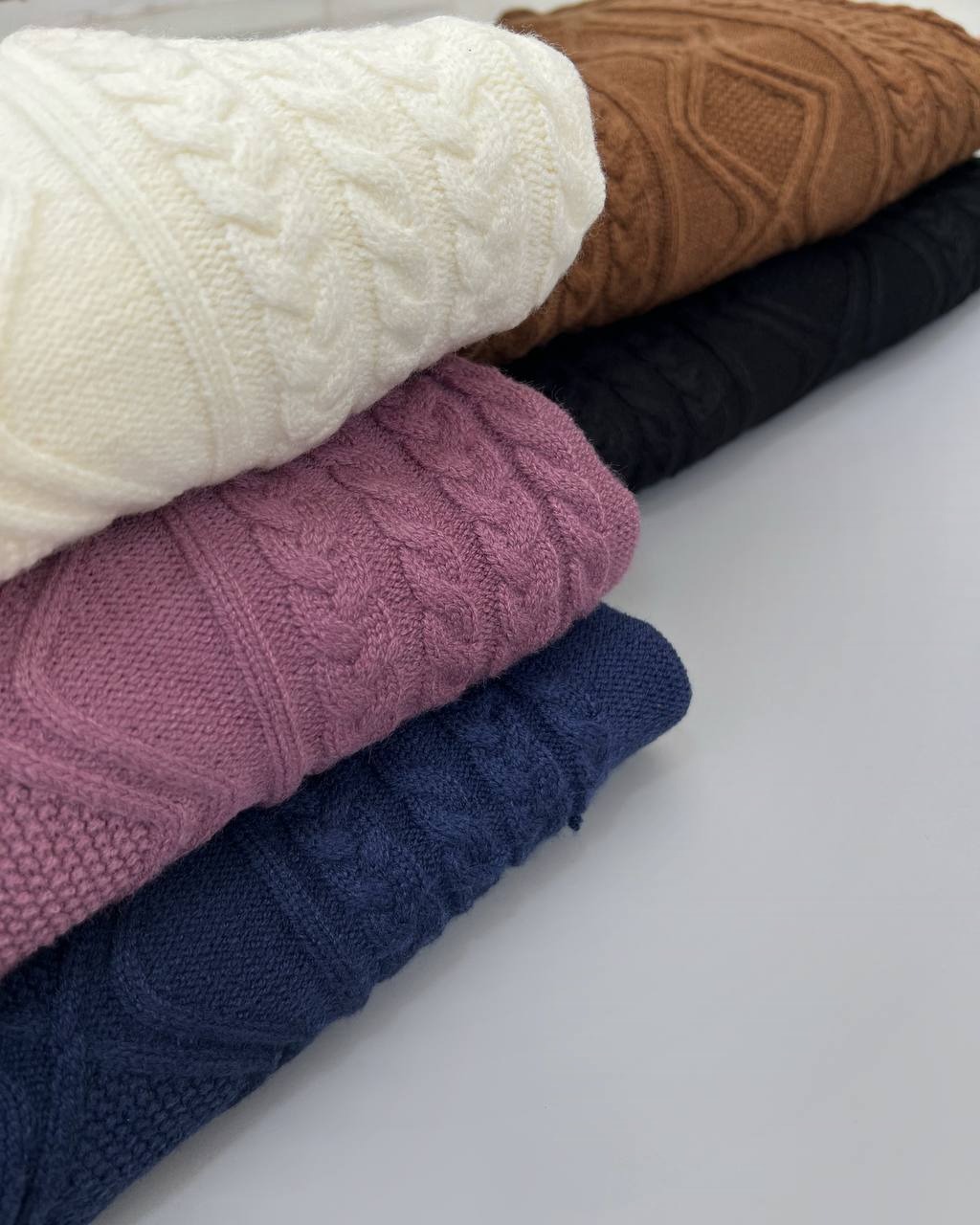 پلیور بافت زنجیری آستین پف کد 4162