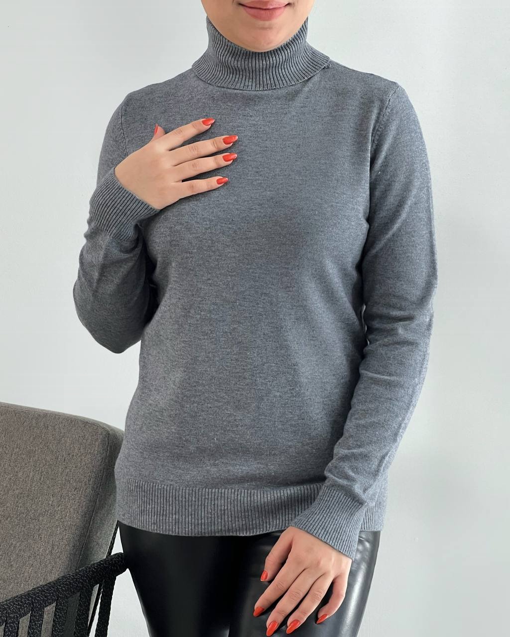 پلیور بافت یقه اسکی ساده کد 4164