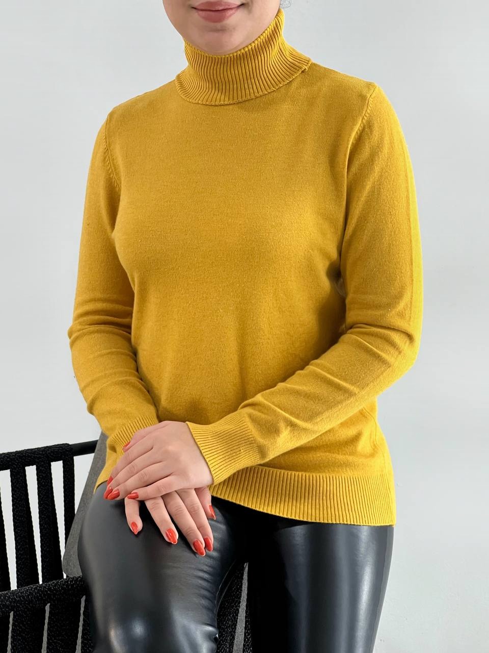 پلیور بافت یقه اسکی ساده کد 4164