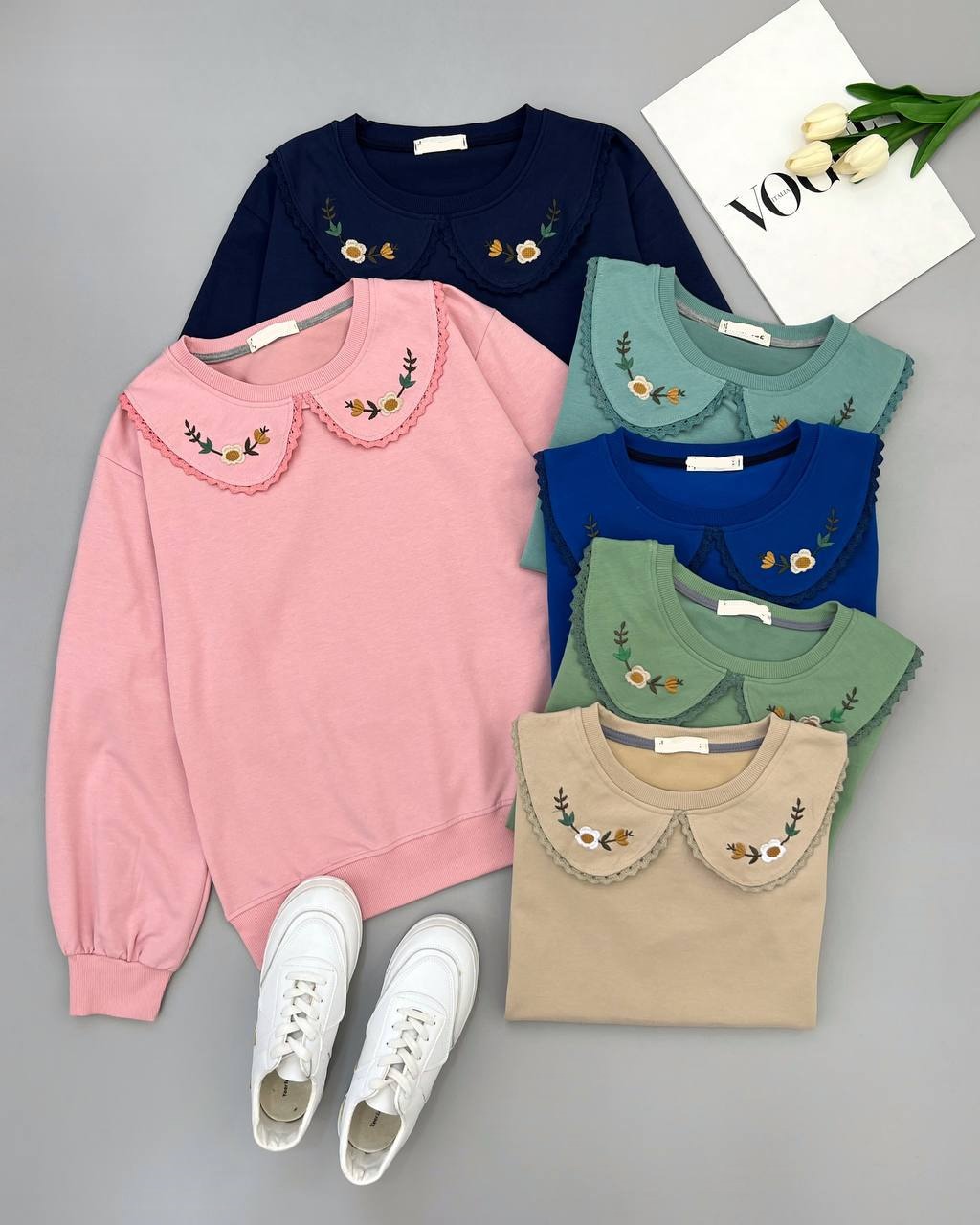 بلوز یقه گلدوزی آستین پف کد 4165