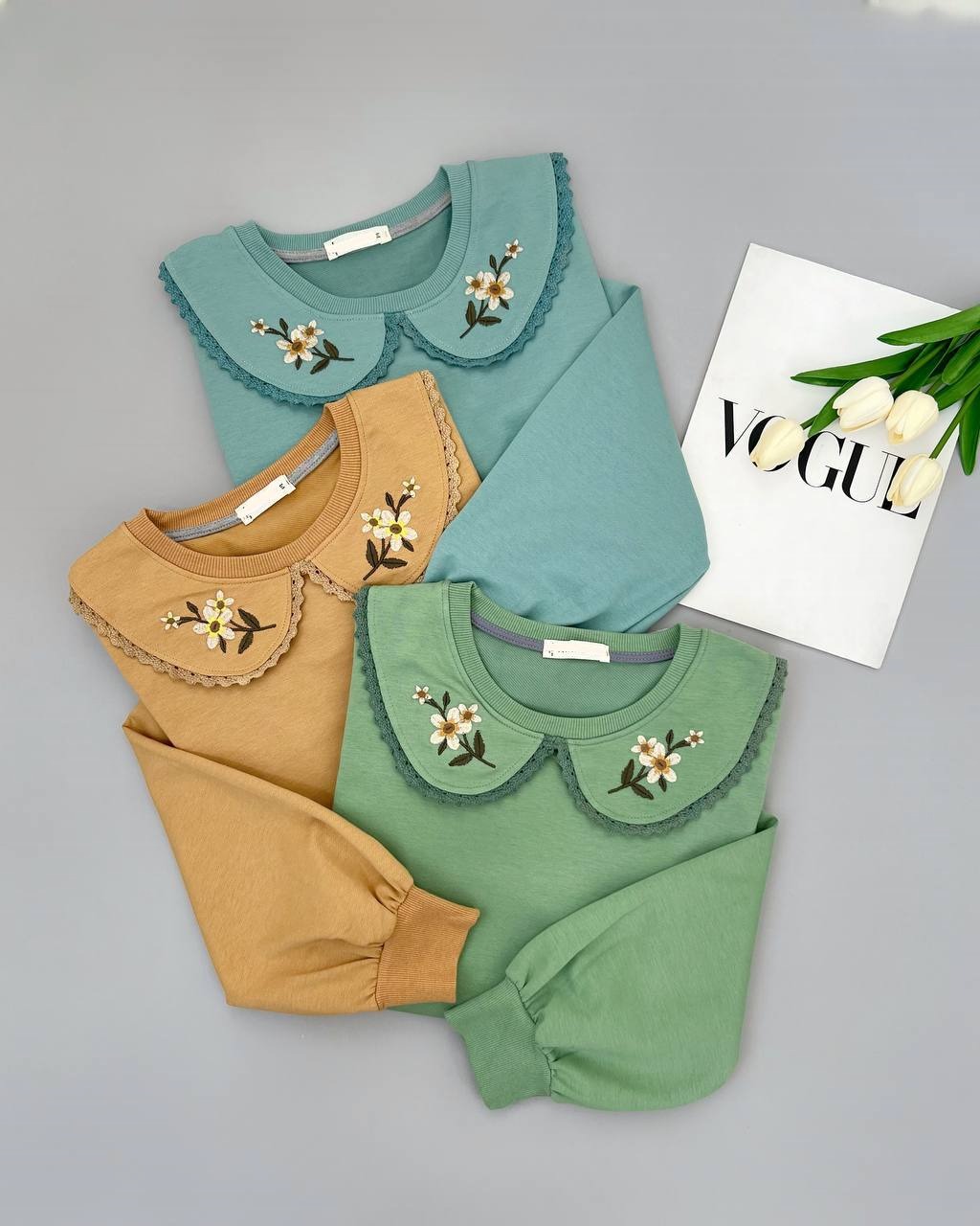 بلوز یقه گلدوزی آستین پف کد 4170