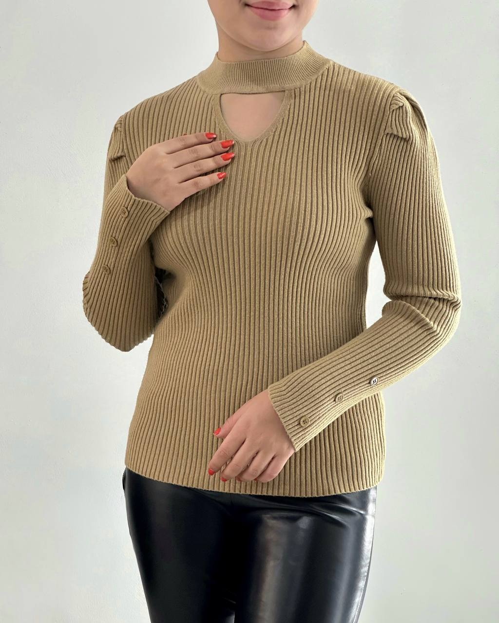 پلیور بافت سرشانه چین کد 4173