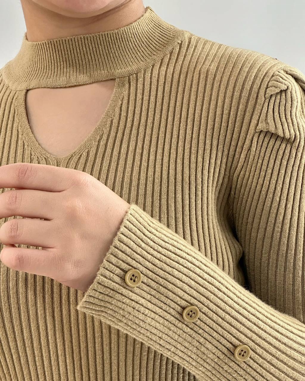 پلیور بافت سرشانه چین کد 4173