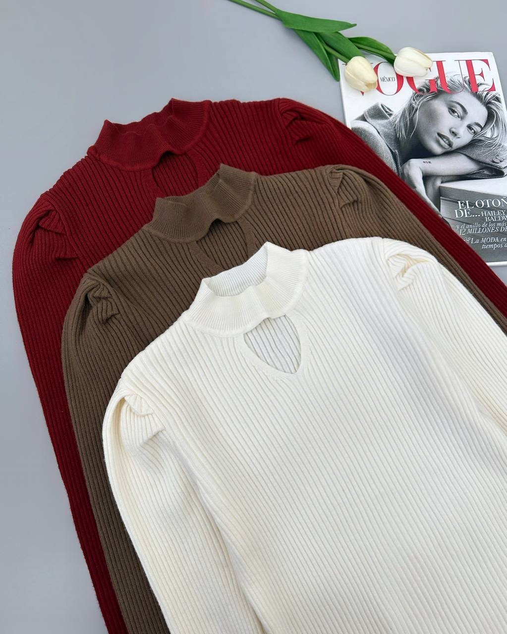 پلیور بافت سرشانه چین کد 4173