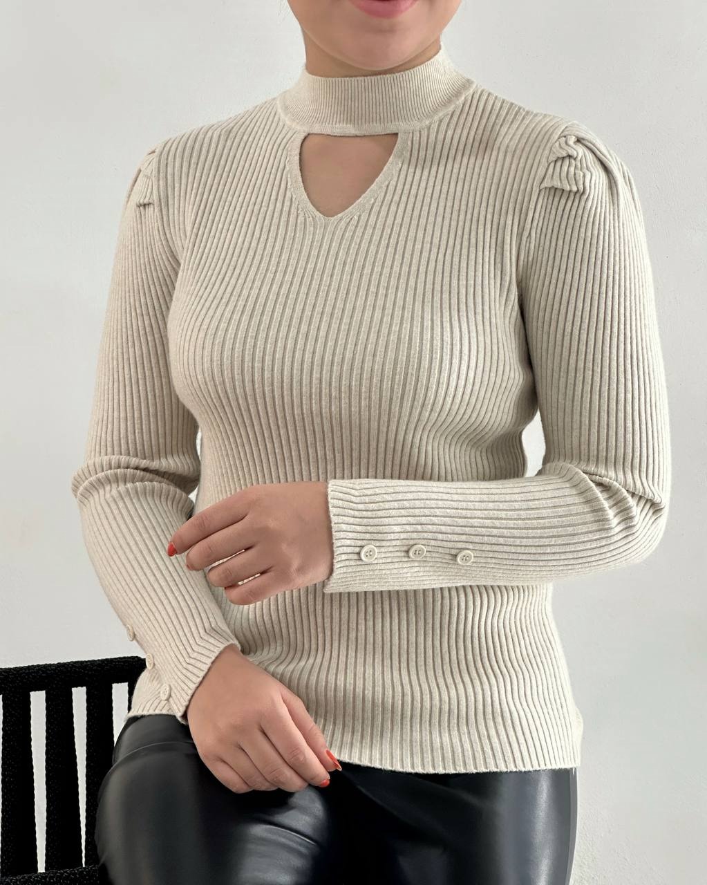 پلیور بافت سرشانه چین کد 4173