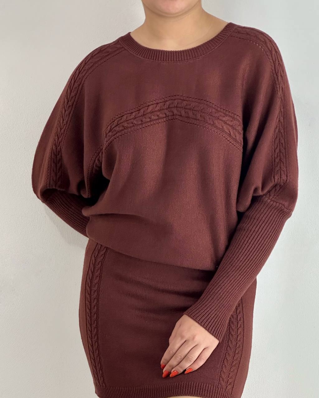 ست پلیور و دامن بافت کد 4174