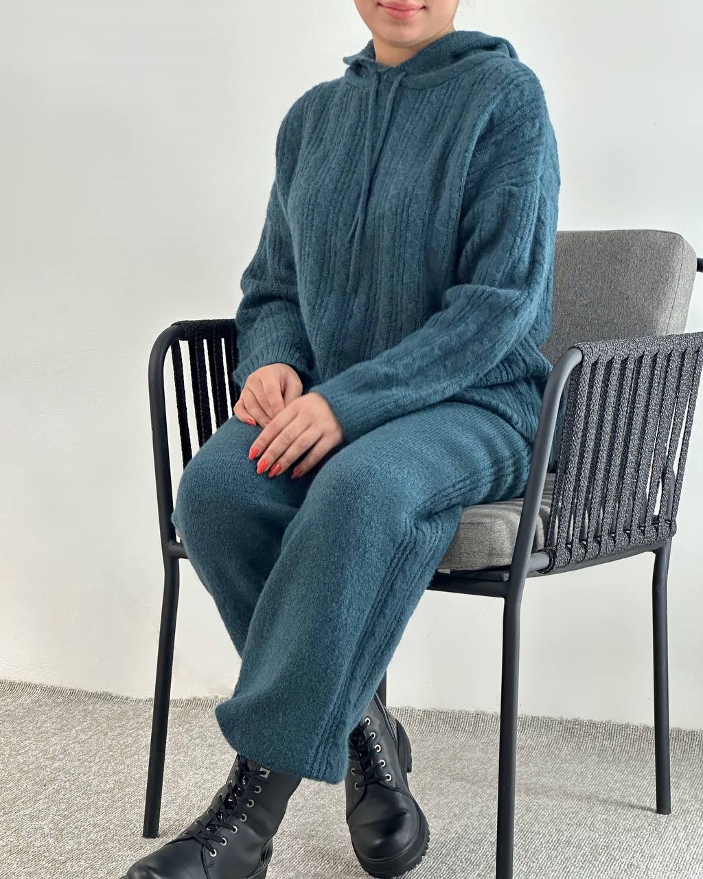 ست هودی و شلوار بافت کد 4175