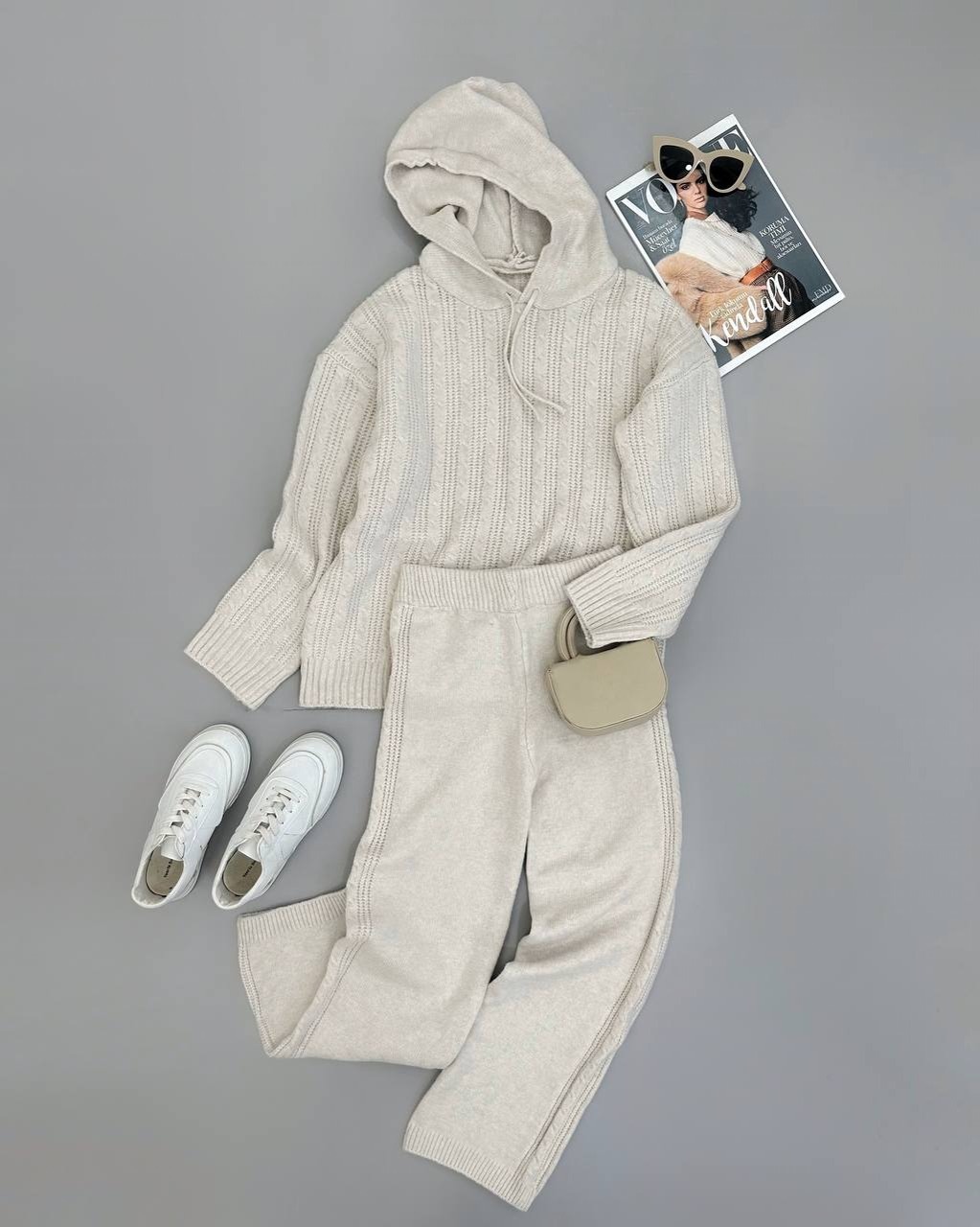 ست هودی و شلوار بافت کد 4175