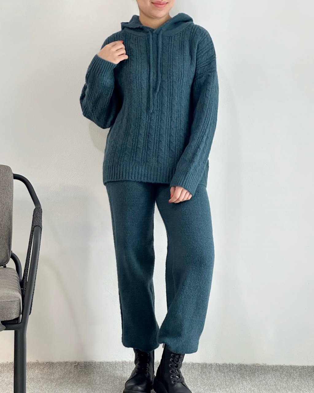 ست هودی و شلوار بافت کد 4175