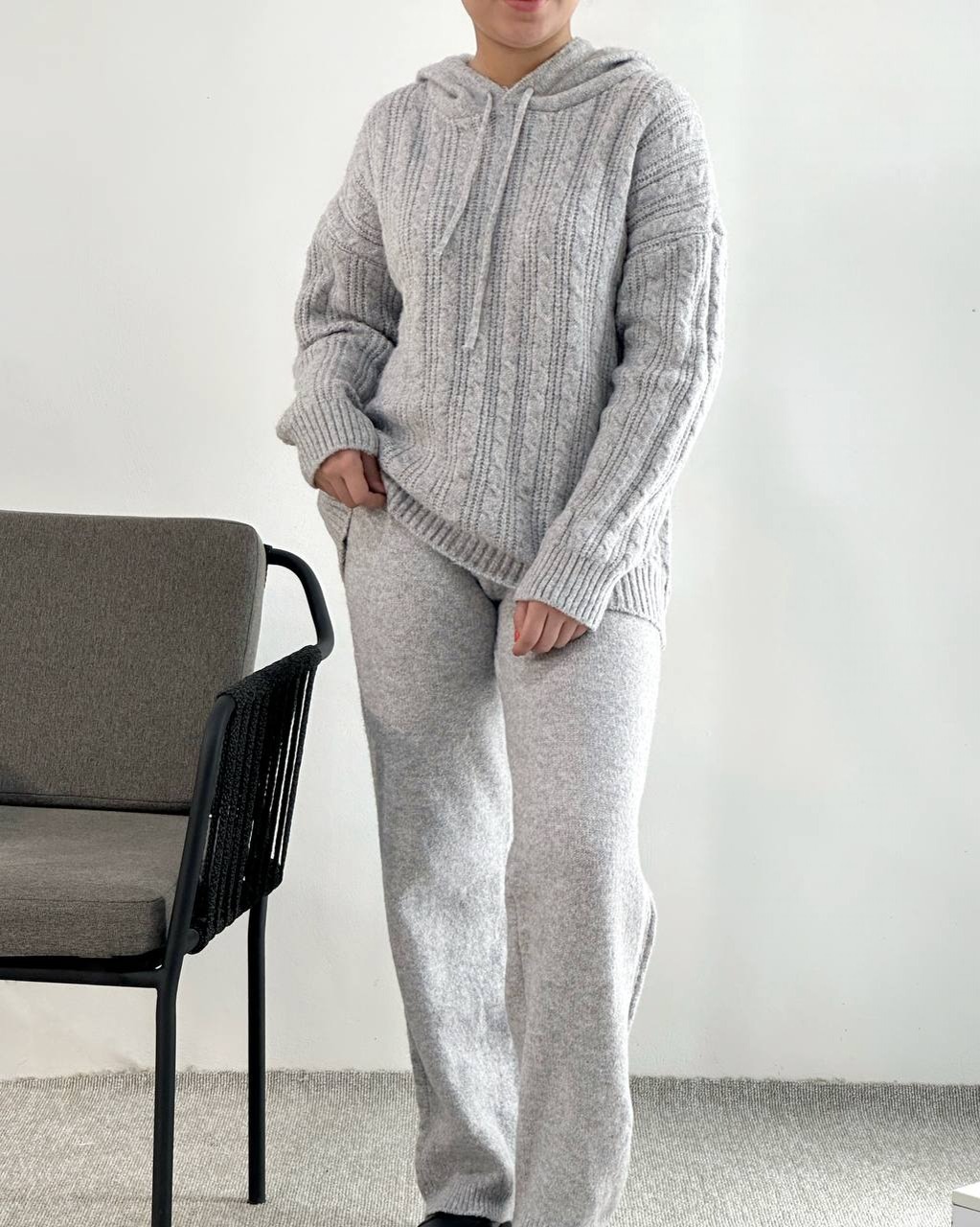 ست هودی و شلوار بافت کد 4175