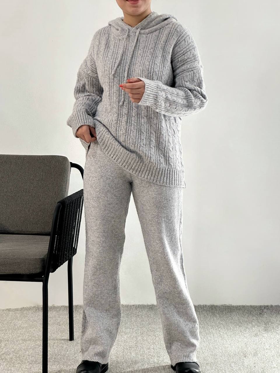 ست هودی و شلوار بافت کد 4175