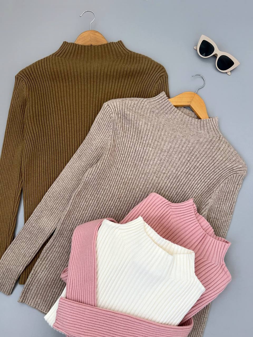 پلیور بافت ساده یقه ایستاده کد 4177