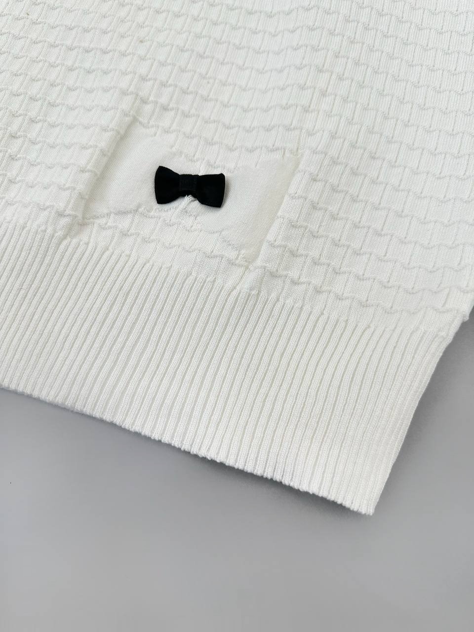 پلیور بافت آستین حریر پاپیون کد 4178