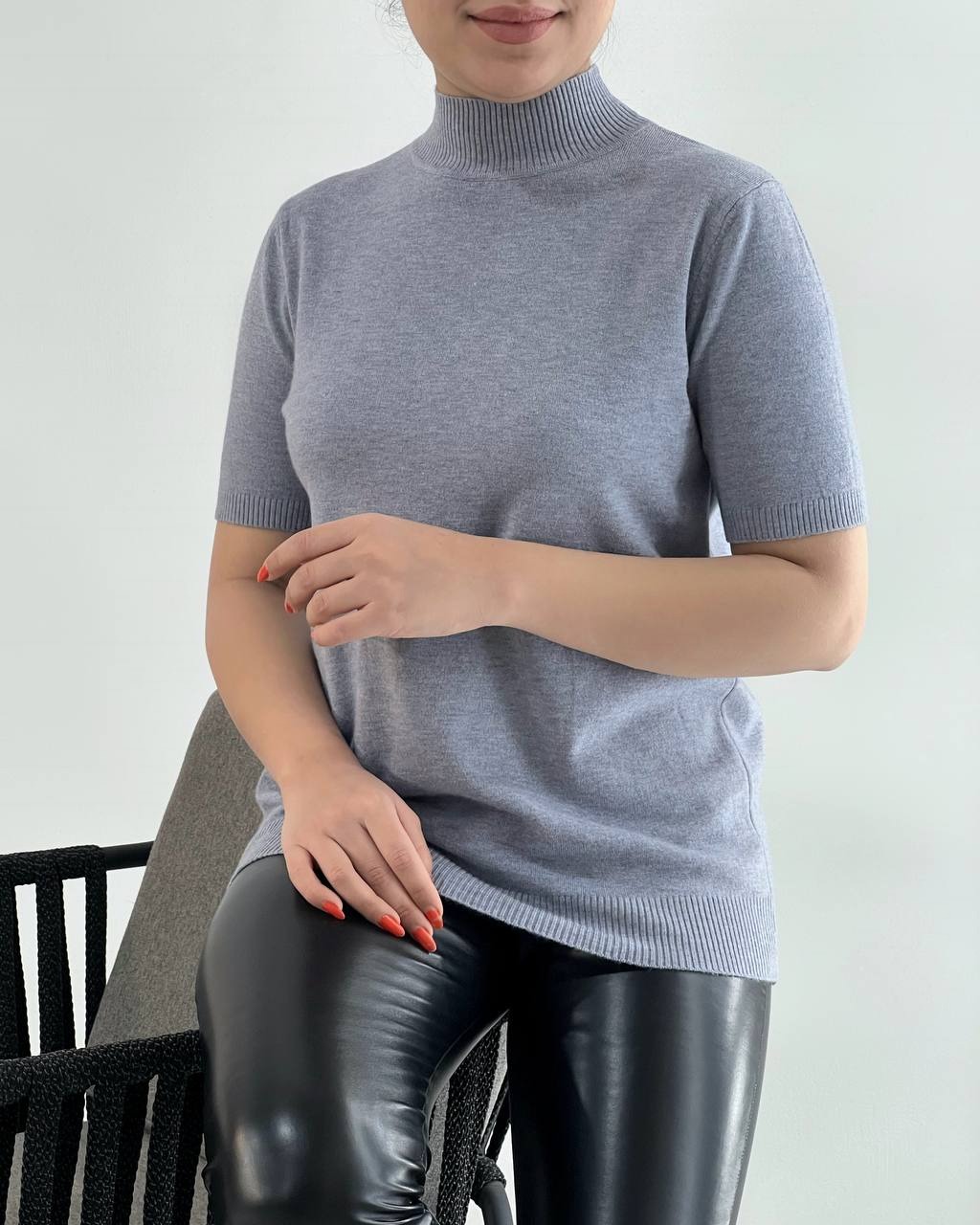 بلوز بافت آستین کوتاه کد 4180