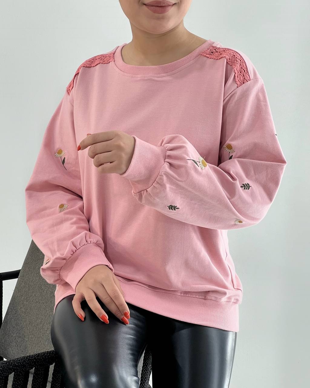 بلوز آستین پف گلدوزی کد 4181