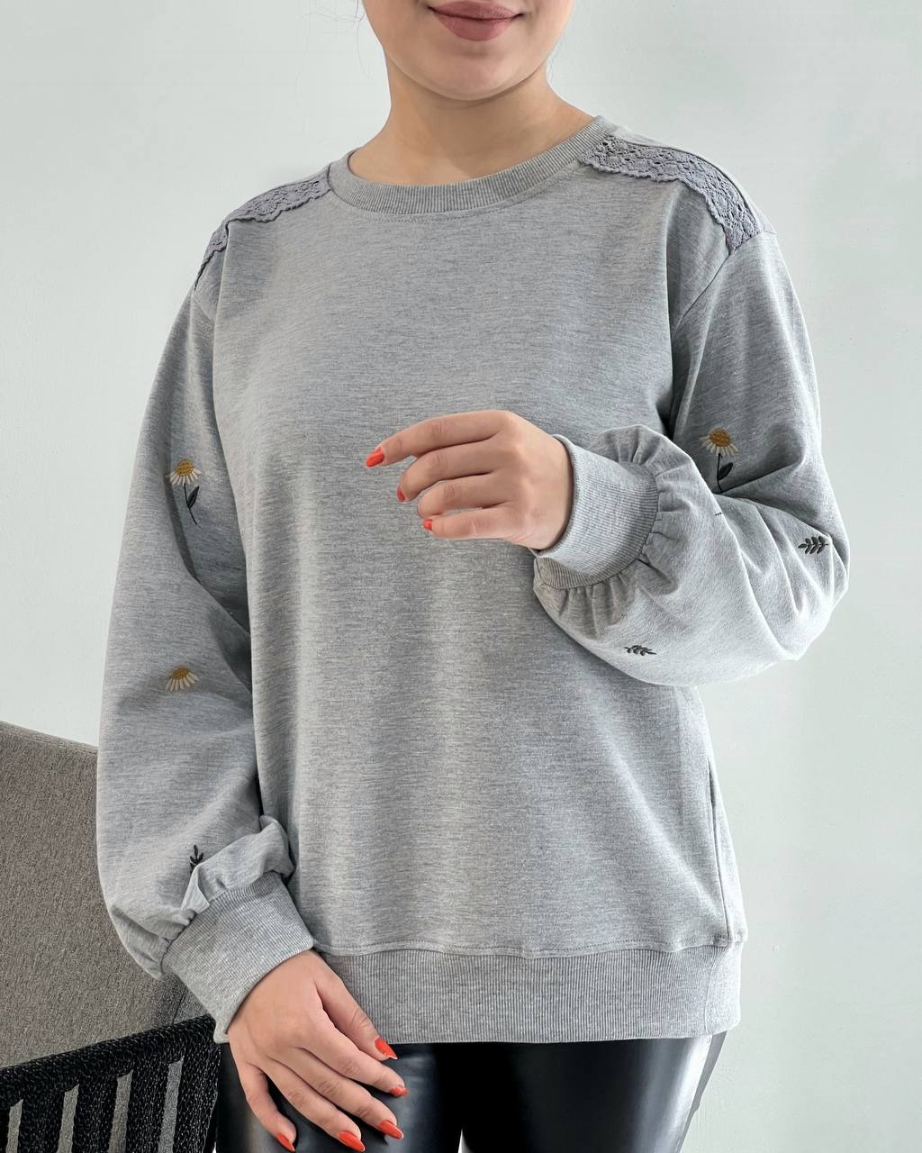 بلوز آستین پف گلدوزی کد 4181