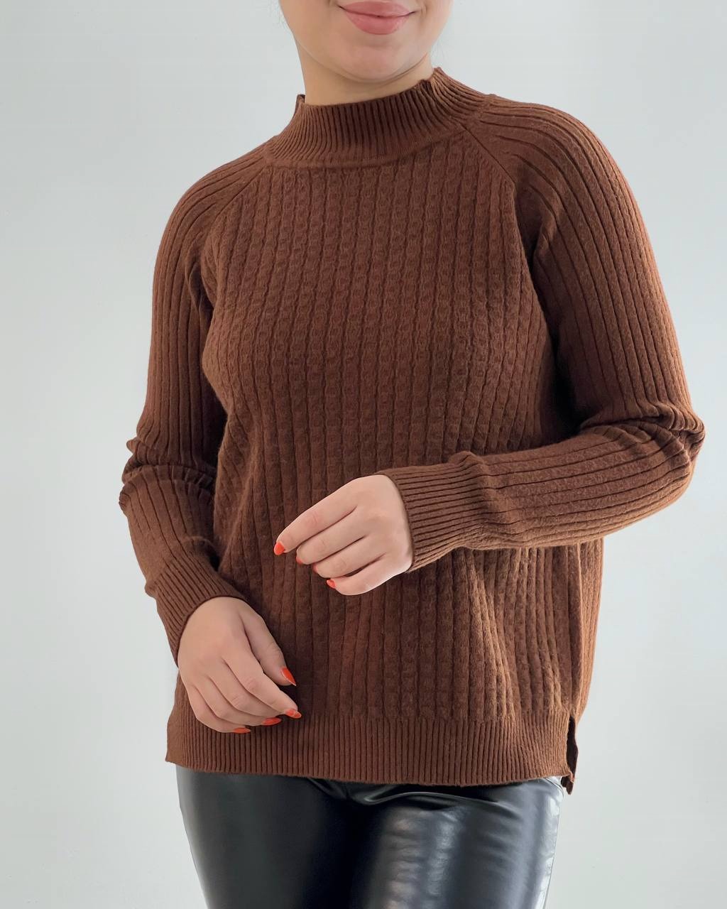 پلیور بافت یقه ایستاده کد 4184