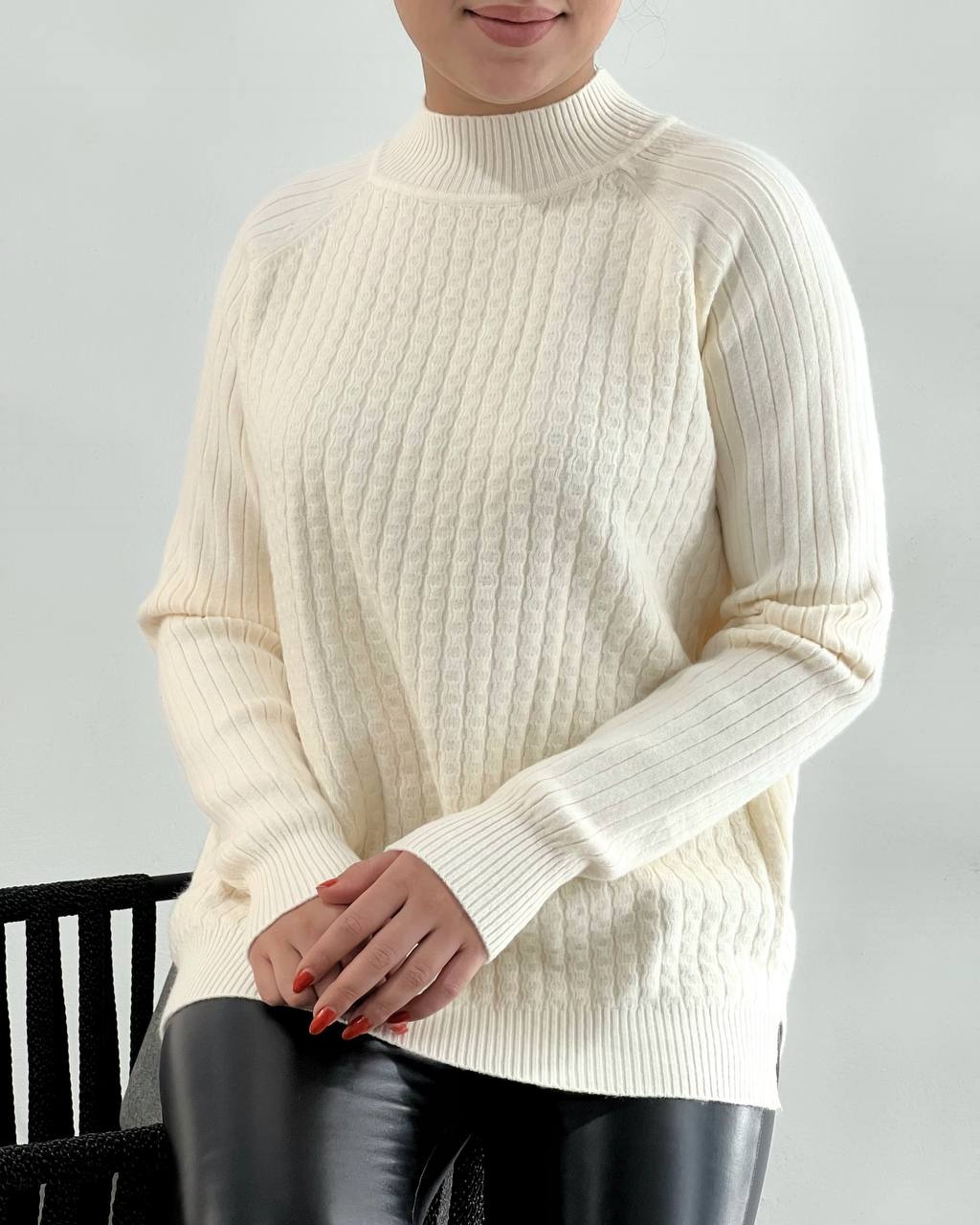 پلیور بافت یقه ایستاده کد 4184