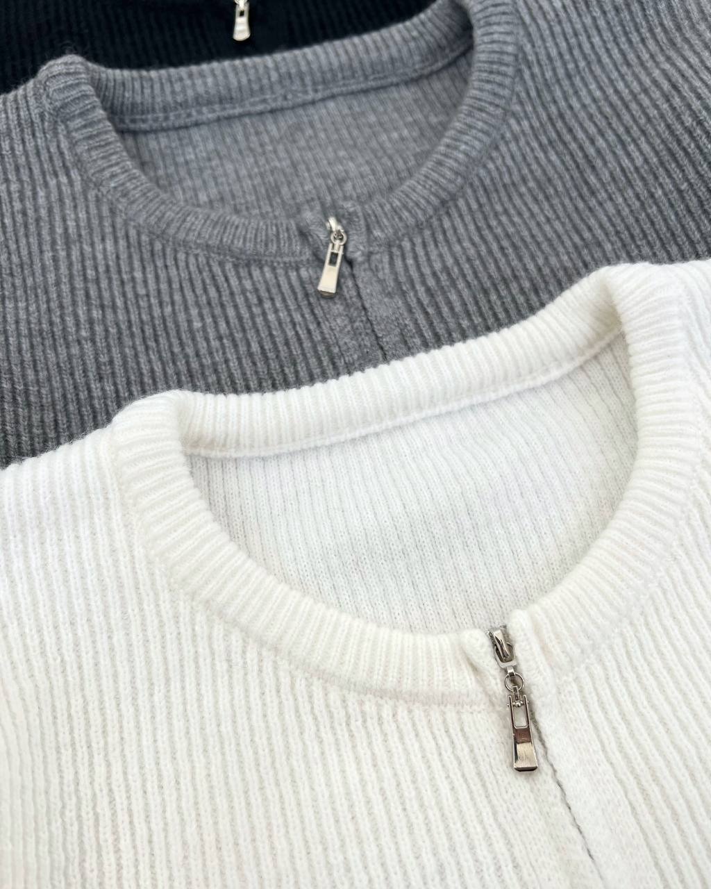 ژاکت بافت جلو زیپ کد 4187